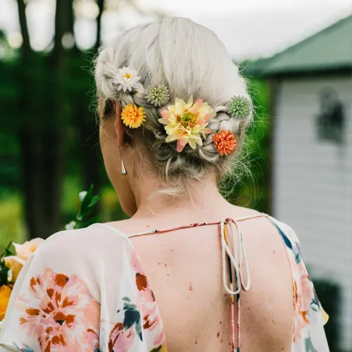 Miniatura 3 de Ahoney 20 pinzas para el cabello con flores tropicales para mujeres y niñas, pasadores de pelo de flores artificiales hawaianas, horquillas de gasa