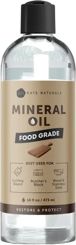 Miniatura 9 de Kate Naturals Aceite mineral para tabla de cortar madera, bloque de carnicero y cuchillo. Aceite mineral de grado alimenticio para tabla de cortar