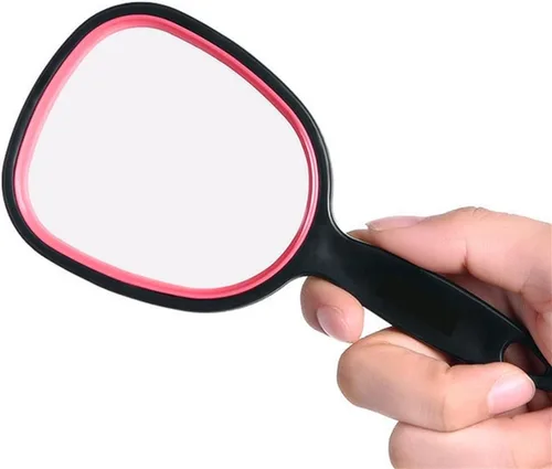 Espejo de mano pequeño con asa para mujeres y niñas, espejos de mano ligeros para regalo, espejo de mango personal para maquillaje, viajes, baño