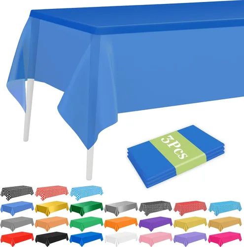 Miniatura 27 de PLULON 6 Pzas Manteles de Colores Arcoíris de Plástico Desechables Cubierta de Mesa para Mesas Rectangulares 54 x 108 Pulgadas Mantel Impermeable