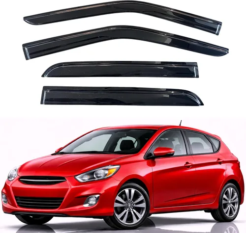 Miniatura 14 de KPY Visor de Ventana Compatible con Hyundai Accent Sedan 2012-2017, Protector de Lluvia de 4 Piezas Deflectores de Ventilación de Ventana Lateral