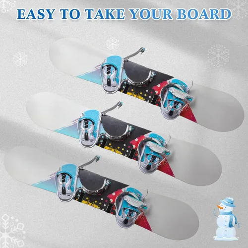 Miniatura 6 de Zonon 4 clips horizontales de montaje en pared para snowboard, estante de pared para patineta, soporte de pared para patineta, estante de exhibición