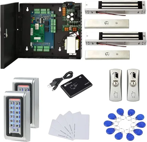 Miniatura 5 de Lector de teclado de metal resistente al agua Standard North American Strike Lock TCPIP 4 puertas Sistemas de control de acceso 110-240V caja