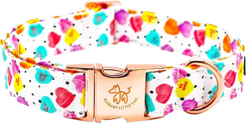 Miniatura 31 de Elegant little tail Collar para perro de Pascua, collar de perro con estampado de huevos de conejo, collar para mascotas, collar rosa para perros