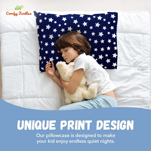 Miniatura 3 de Funda de almohada para niños pequeños 13x18 - Funda de almohada de algodón para niños pequeños con estrellas, funda de almohada galaxia para niños