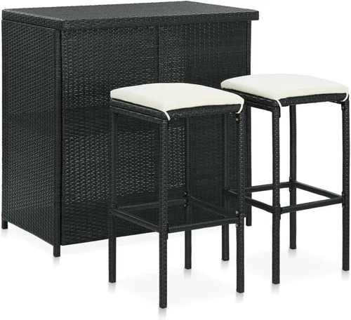 vidaXL Juego de mesa de comedor de 3 piezas, juego de mesa de comedor para comedor, mesas de bar y sillas, juego de mesa de altura de mostrador de
