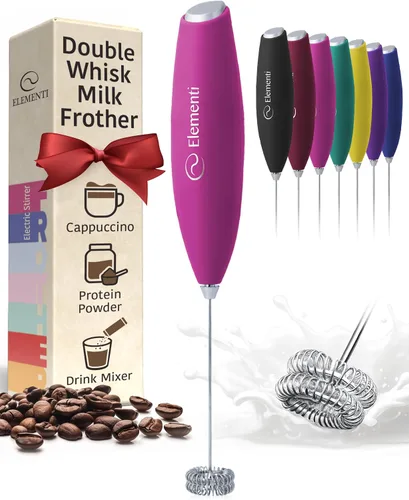 Miniatura 22 de Elementi Varita espumadora de leche, agitador eléctrico de mano fácil de usar para bebidas en polvo, batidor de café duradero y potente y varita