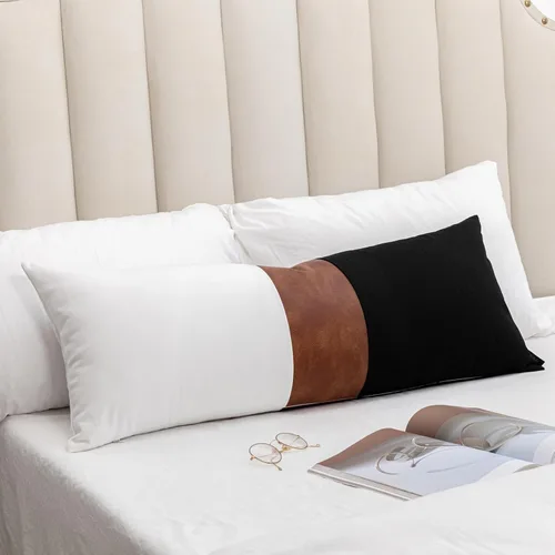 Miniatura 15 de Juego de 2 fundas de almohada negras y marrones de 18 x 18 pulgadas, fundas de almohadas modernas con rayas estilo granja para sofá, sala de estar
