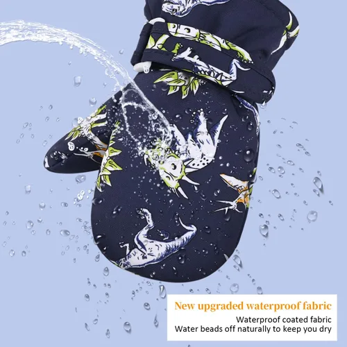 Miniatura 20 de Manoplas con forro polar para bebés, niños y niñas, guantes de invierno para niños pequeños, paquete de 2 pares