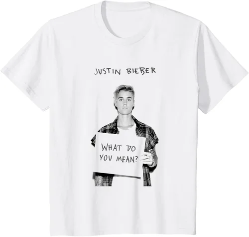 Miniatura 3 de Justin Bieber Camiseta oficial de What Do You Mean Single Cover B&W, Blanco