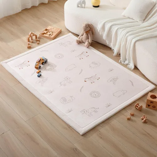 Miniatura 14 de Hakuna Matte - Alfombra de juego prémium para bebé de terciopelo coral ultrasuave con espuma viscoelástica, antideslizante, resistente al agua,