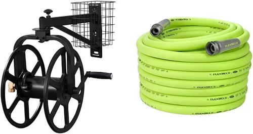 Liberty Garden Paquete de carrete de manguera y manguera de jardín Flexzilla | Capacidad para manguera de 125 pies