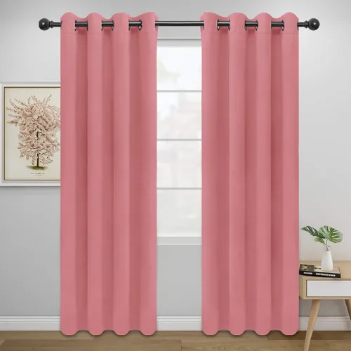 Miniatura 218 de Easy-Going - Cortinas opacas para dormitorio, aislamiento térmico sólido con ojales, cortinas de ventana para reducción de ruido, cortinas