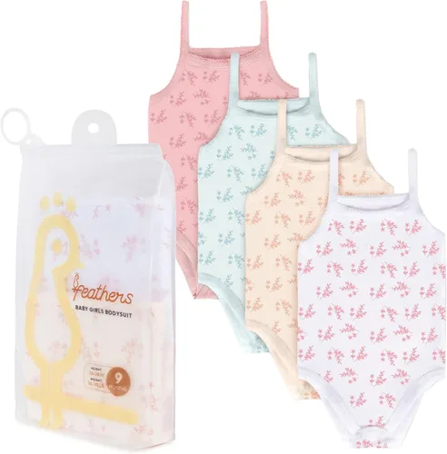 Miniatura 6 de Feathers Leafy Style - Body para bebé niña, súper suave, de una pieza para niños pequeños (paquete de 4)