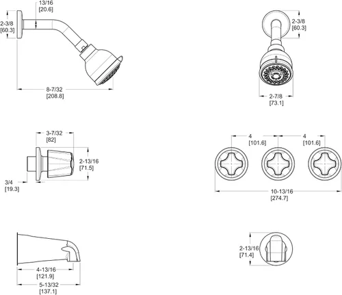 Miniatura 2 de Pfister LG15407K - Grifo romano para bañera, níquel cepillado