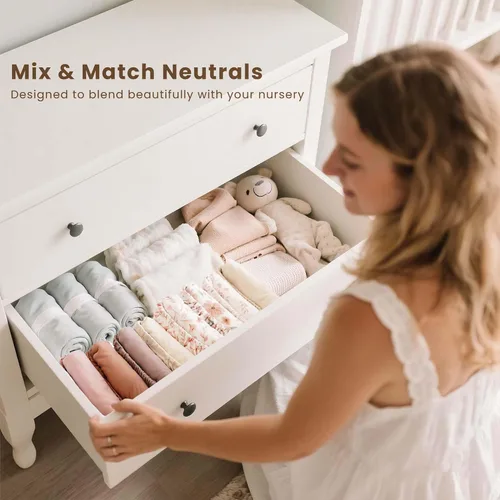 Miniatura 6 de Konssy Paquete de 3 fundas elásticas para cambiador para niña, niño, funda suave y sedosa para mesa cambiadora, sábanas transpirables para cambiador