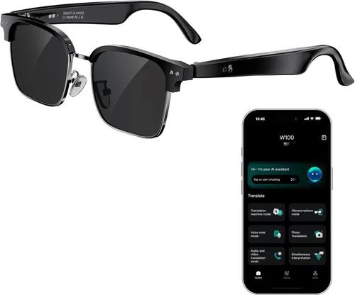 Miniatura 8 de Lentes inteligentes AI para mujeres y hombres, lentes de sol Bluetooth con GPT de chat y 164 idiomas, gafas de traducción con lente de cambio