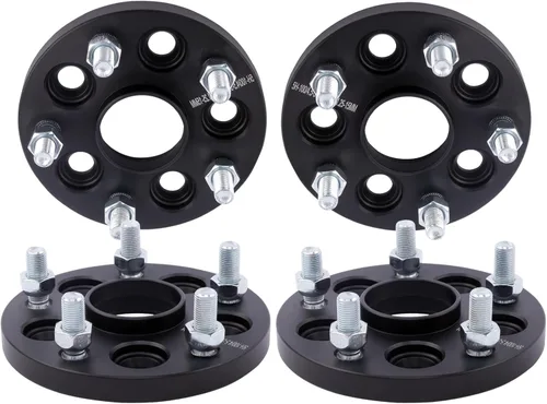 Miniatura 12 de 4 piezas de espaciadores de rueda centrados en el cubo negro 5x120 de 1 pulgada con pernos 14x1.5 de 66.9 de diámetro interior compatibles con Chevy