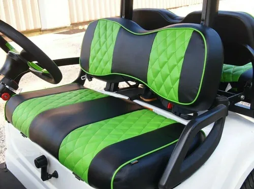 Miniatura 38 de Huskey Parts Company 2 piezas de fundas de asiento para carrito de golf marrón con costura en diamante para Club Car DS 2000.5-2013, vinilo de grado