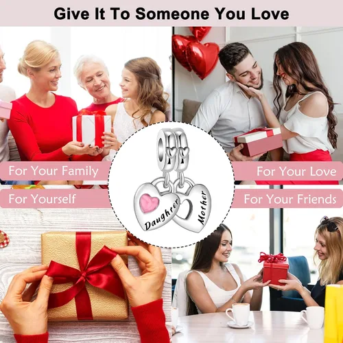 Miniatura 7 de Dije colgante de plata de ley 925 con forma de corazón y gato, para pulseras y collares, joyería de regalo para mujeres, niñas, familiares y amigas