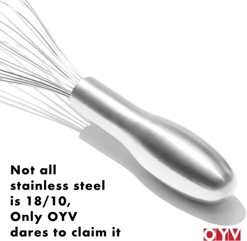 Miniatura 3 de OYV Batidor de Acero Inoxidable 18/10, Mango Ergonómico, Batidor de Metal Apto para Lavavajillas, Batidor Profesional para Cocina, Perfecto