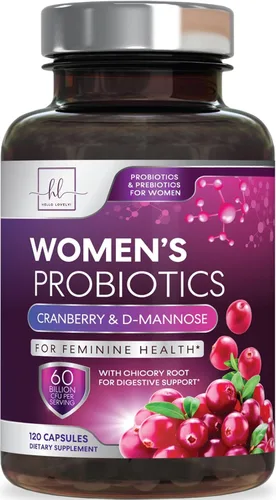 Probióticos para mujeres – Mezcla de prebióticos y probióticos de 60 mil millones de UFC por porción – 16 cepas probióticas para mujeres para