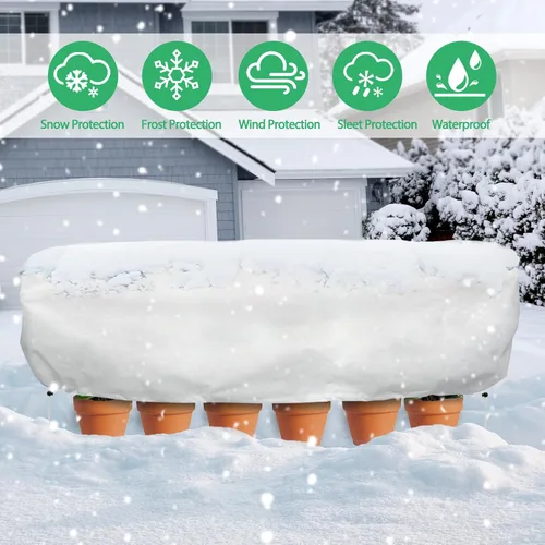 Miniatura 4 de Cubiertas para Plantas con Protección contra Heladas, Paquete de 2, Cubierta Rectangular para Cama de Jardín Elevada de 4.1 x 2 x 1.6 pies