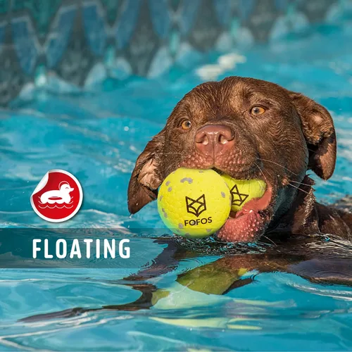 Miniatura 7 de FOFOS Pelotas para perros, juguetes masticables, pelota de tenis para masticadores agresivos, juguetes molares, juguete acuático, bolas Amarillo