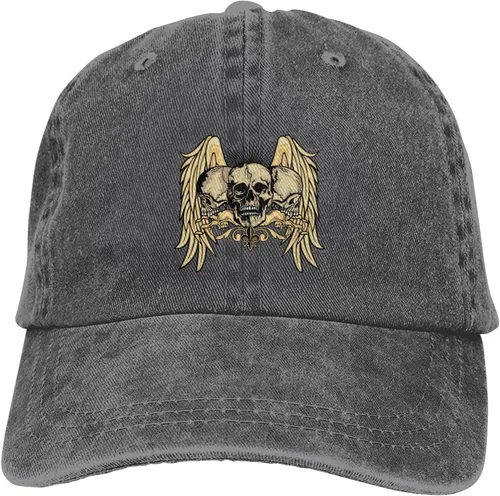 Miniatura 9 de Cowboy Hat Trendy Hats for Man and Women Djustable Four Season Outdoor Baseball Cap of Hell Skull with Angel Deep Heather