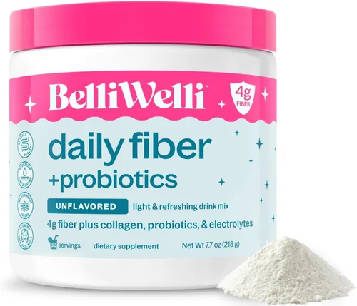 Miniatura 20 de BelliWelli Suplemento de fibra para mujeres y hombres – Polvo de fibra diaria premium de acacia orgánica con colágeno añadido, electrolitos