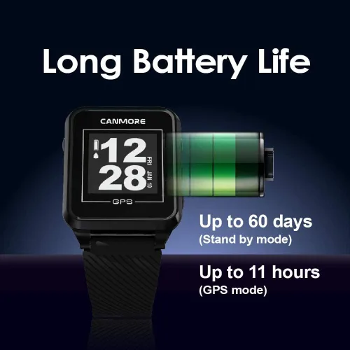 Miniatura 2 de CANMORE TW353 Reloj GPS de golf para hombres y mujeres, pantalla LCD de alto contraste, actualización gratuita de más de 41,000 campos precargados