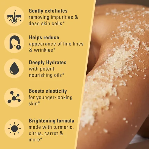 Miniatura 4 de Exfoliante de cúrcuma y exfoliante de piel con colágeno y aceite de coco, exfolia suavemente la cara, el cuerpo, las manos y los pies, cuidado