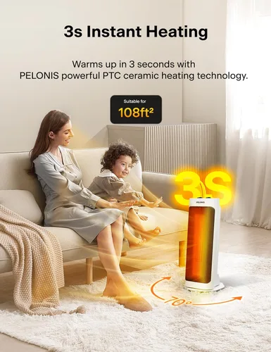 Miniatura 2 de Calefactor Pelonis de espacio, portátil Blanco