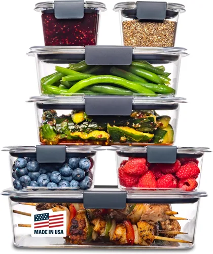 Miniatura 12 de Rubbermaid Brilliance - Juego de 5 contenedores de almacenamiento de alimentos (10 piezas), sin bisfenol A, a prueba de fugas, transparentes
