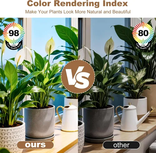 Miniatura 4 de Luces de cultivo para plantas de interior, luz de espectro completo para plantas, con temporizador y cable de alimentación de 15 pies, luces