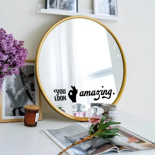 Miniatura 13 de Calcomanía de espejo "Yes You Can Sign with Exclamation Mark - Yes You Can Words of Inspiration Decor - Diferentes fuentes Yes You Can Sign