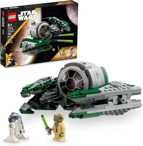 LEGO Star Wars: The Clone Wars Yoda’s Jedi Starfighter 75360 Star Wars Figura Coleccionable para Niños con Figura del Maestro Yoda con Sable Láser,
