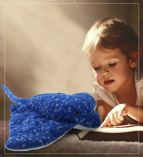 Miniatura 6 de DolliBu Raya Azul Moteada de Peluche - Juguete de Animal de Peluche Raya Súper Suave, Colección Salvaje Regalo de Peluche del Océano para Niños