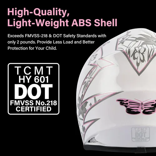 Miniatura 3 de TCMT Casco de motocross para jóvenes, certificado por DOT, casco de motocross ATV de cara completa para niños con gafas, guantes y bolsa para casco
