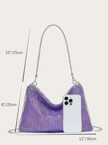 Miniatura 6 de Verdusa Bolso de noche con diamantes de imitación brillantes para mujer