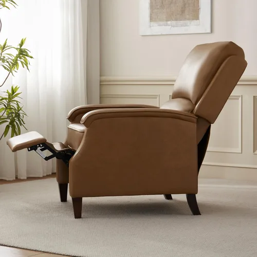 Miniatura 6 de VKNOW Silla reclinable, sillón reclinable de piel sintética con reposabrazos, asiento de cine en casa con respaldo ajustable y soporte lumbar, sofá