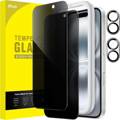 Miniatura 31 de JETech - Protector de pantalla de privacidad para iPhone 17 Pro de 6,3 pulgadas con protector de lente de cámara, película de vidrio templado