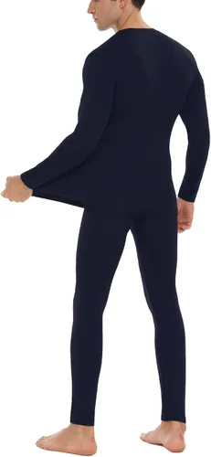 Miniatura 4 de Daupanzees Conjunto de ropa interior térmica ultra suave para hombre, elástico, ligero, con forro polar largo