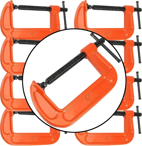 8 abrazaderas C, abrazadera C de acero resistente de 4 pulgadas, juego de abrazaderas en C de resistencia industrial para carpintería, soldadura,