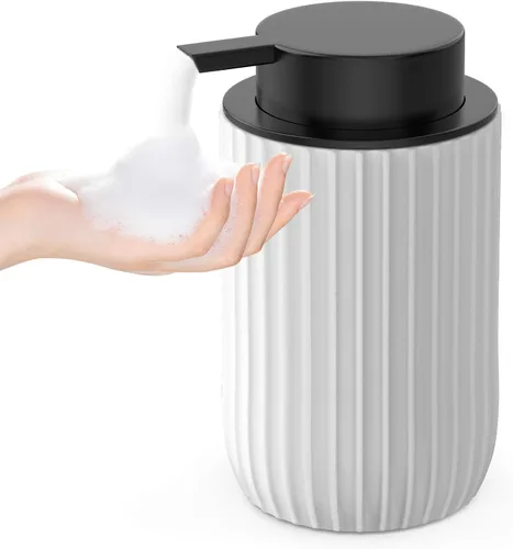 Miniatura 13 de Dispensador de jabón de manos de espuma de cerámica, dispensadores de jabón de baño de 12 onzas, dispensador de loción para cocina, dispensador