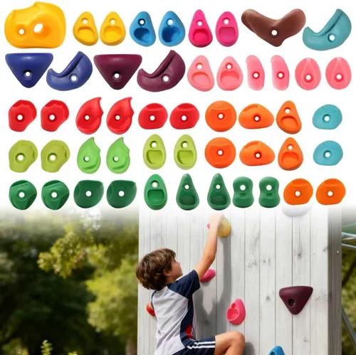 Miniatura 17 de 32 piezas de pared de escalada en roca para niños, soportes de escalada de pared de roca, kits de agarre de pared para escalada de adultos con 32