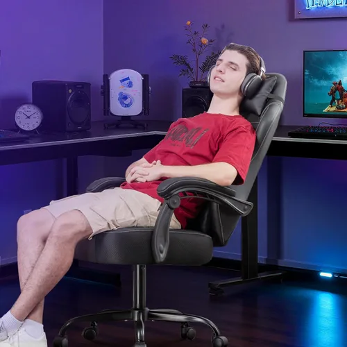 Miniatura 2 de GTPLAYER Silla para juegos, silla reclinable con reposacabezas y soporte lumbar, reposabrazos de conexión, silla ergonómica para juegos, respaldo