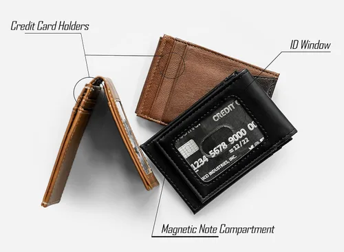 Miniatura 3 de Rico Industries NBA San Antonio Spurs Premium - Cartera de piel vegana negra con grabado láser, diseño compacto y delgado pero resistente, perfecto