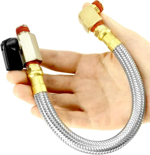 Miniatura 4 de QWORK Kit de Ensamblaje de Válvula de Drenaje de Tanque Extendido para Compresor de Aire, Incluye Manguera de Drenaje de Tanque de Compresor de Aire