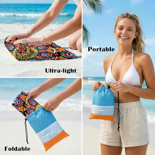 Miniatura 116 de Famstar Beach Blanket Oversized Extra Large 78"X81"/10'X9',Waterproof Sandproof Beach Blanket 2-8 Adults Lightweight Durable for Travel Camping